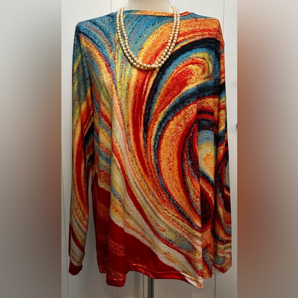 Tops - Swirled Long Sleeve Top Sz 2X-XXL NEW!